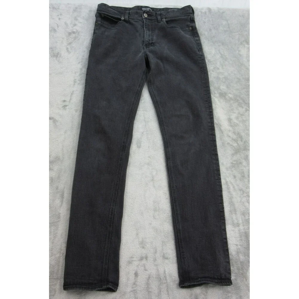 J. Crew Mercantile Flex Jeans Men's 32x34 (Actual 31x32) Black Straight Leg